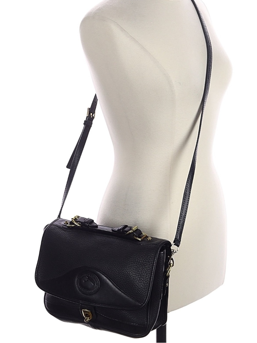 Authentic Vintage Dooney & Bourke All-Black AWL Crossbody Bag – Made in USA